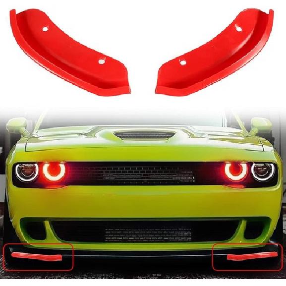 2X Front Splitter Bumper Lip Protector Decro Cover for Challenger SRT Hellcat