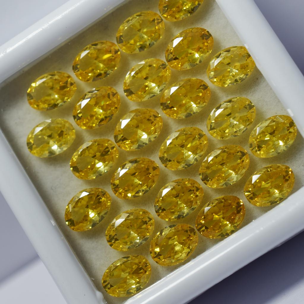 Natural Yellow Sapphire Oval Cut 9 Pcs 7x5 MM Lot CERTIFIED Loose Gemstone s-45000