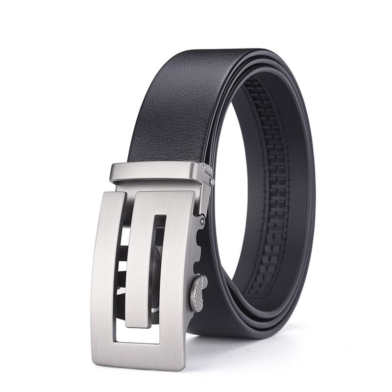 High-End First-Layer Cowhide Belt Men'S Belt Automatic Buckle Pure Cowhide Simple Casual Business Men'S Belt