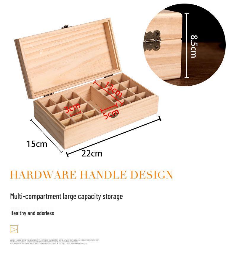 doTERRA Large Capacity Wooden Essential Oil Storage Box with 24+1 Compartments