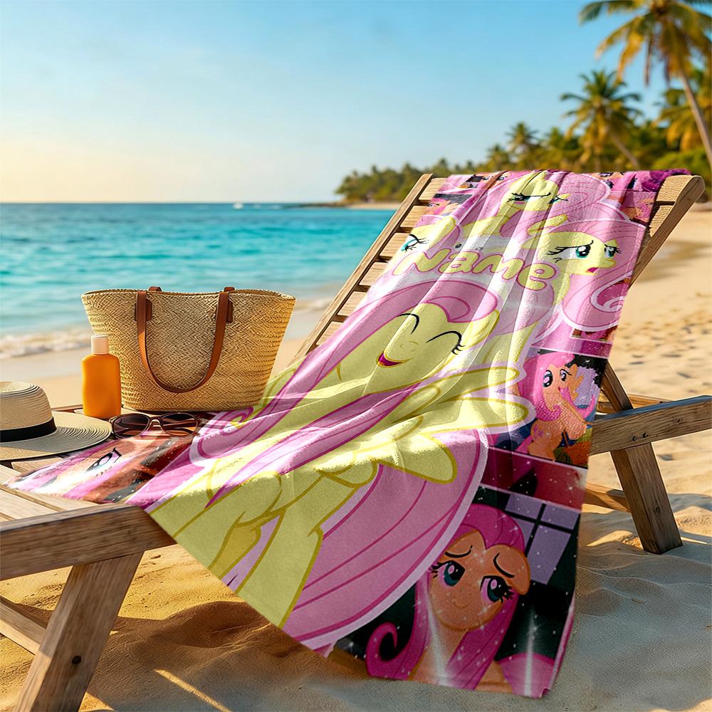 Little Pony Customize Your Name Beach Towel Super Soft & Absorbent Portable for SwimmingBeachCamping Travel Beach AccessoriesGym