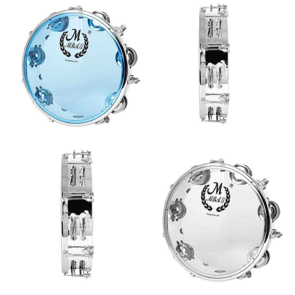 IRIN 8/10 Inch Tambourine Adjustable Tone Hand Held Drum Double Row Jingle Drum Children Music Toys Percussion Instrument