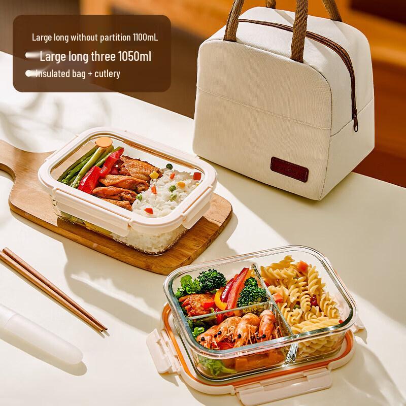 Glass Microwaveable Lunch Box & Food Storage Containers