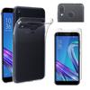 [Compatible Asus ZENFONE MAX M1 ZB555KL] Transparent Silicone Case + Tempered Glass Screen Protector Film [Phonillico®]