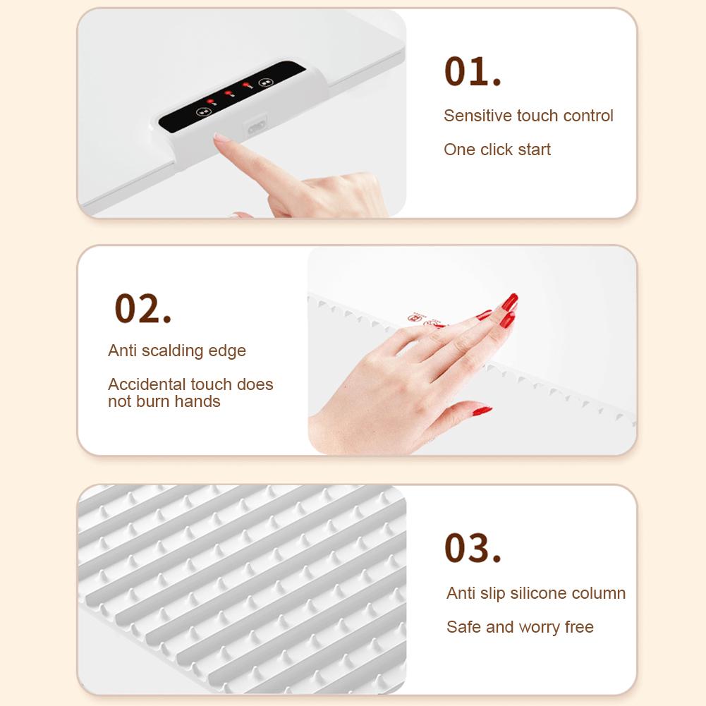 Schnellheizendes Speisenwärmtablett Elektrisch Faltbar Speisenwärmerplatte mit Einstellbarer Temperaturregelung Hält Speisen Heiß Konstant L