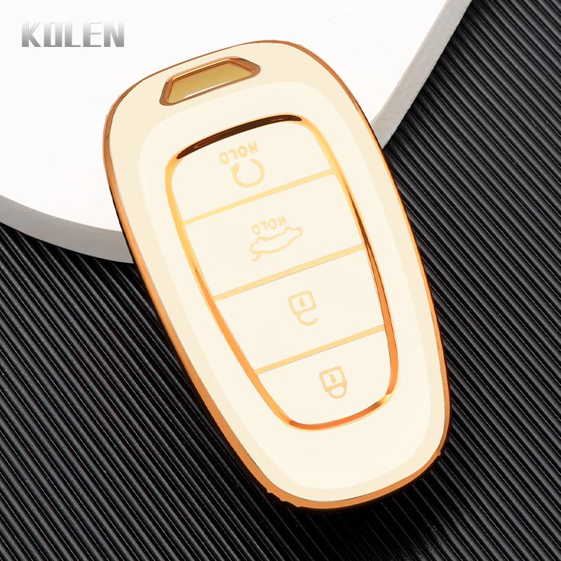 Tpu Car Remote Key Cover Case Shell Fob For Hyundai Tucson Solaris Sonata Hybrid Nexo Nx4 Santafe Dn8 Atos Prime 4 Button Holder