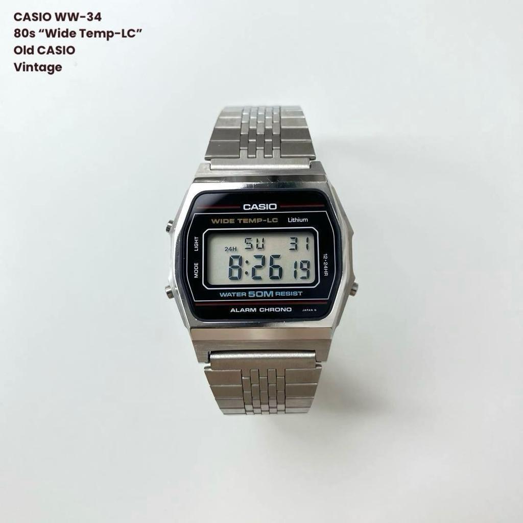 Used CASIO WW-34 80s Wide Temp-LC Vintage