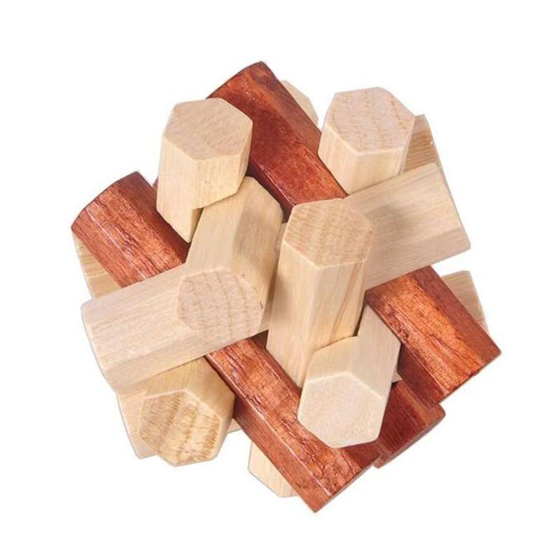 Wooden Knot Difficult Brain Teaser Puzzles for Adults And Kids Unlock Interlocking Toys IQ Challenge Edcuational Gifts