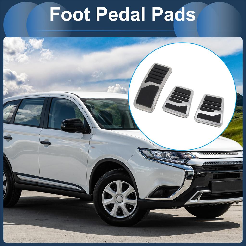 ABSOPRO 1 Set Manual Footrest Pedal Footrest Pedal Stainless Steel Silver Tone for Mitsubishi Outlander Covers, Pads, 2013-2020