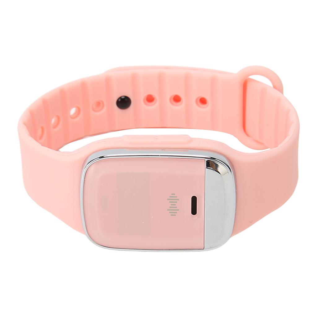 Ultrasonic Repellent Bracelet Portable Rechargeable Electronic Watch for Body Temperature Monitoring Pink
