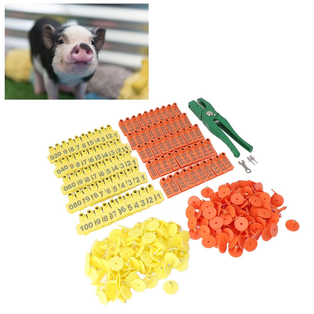 Ear   and Pliers Set Livestock Ear   Applicator and Bright Colors Cattle Ear   for Farm Animal Identification Card