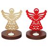 Fairy Showpiece Decorative Tea Light Candle Holders(Set of 2, Wooden Red Golden)Tea Light Holders|Diwali Christmas Decoration Items