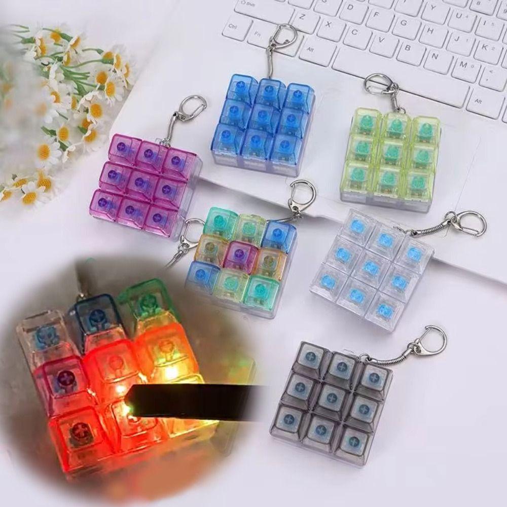 Klarer Klicker Dekompression Fidget Schlüsselanhänger Bunte Tastenkappe Knopf Fingerklicker Spielzeug Jungen Mädchen