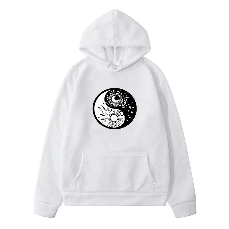 Sun Moon Taiji Printed Sweatshirts for Men Clothing Fashion,Casual  New in Hoodies Sweatshirts Harajuku Y2k Men's