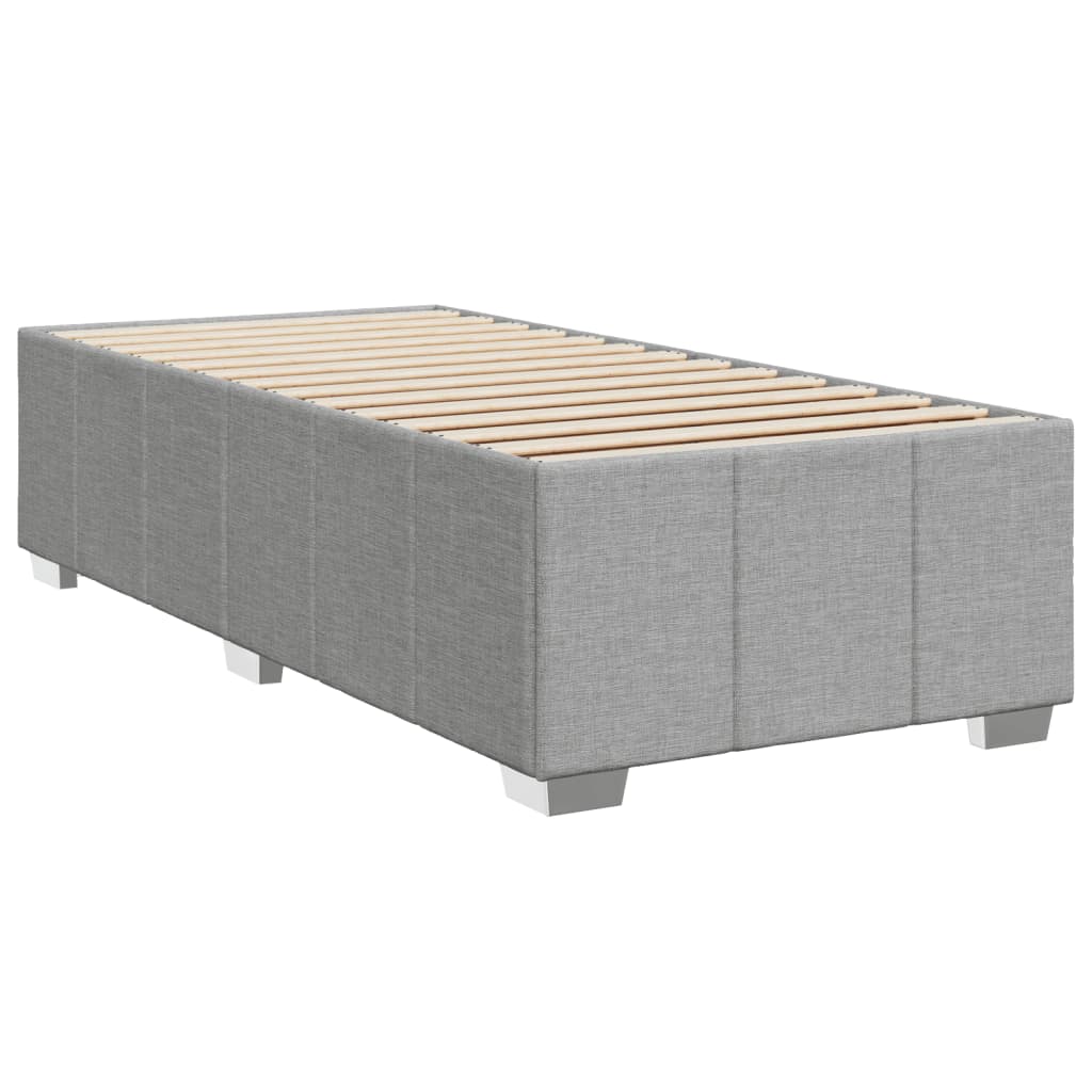 Vidaxl Letto Continentale Con Materasso, Grigio Chiaro, Tessuto, 90X200 Cm