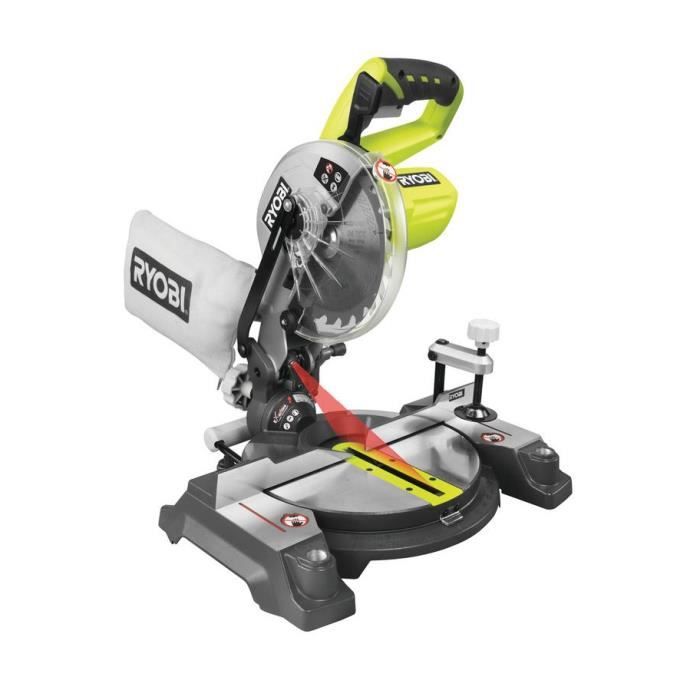 RYOBI - Scie à onglets 18V ONE+ - diam. 190 mm x 16 mm - capacité 45 x 108 mm à 90° - Livrée avec 1 lame 24 dents - EMS190DC