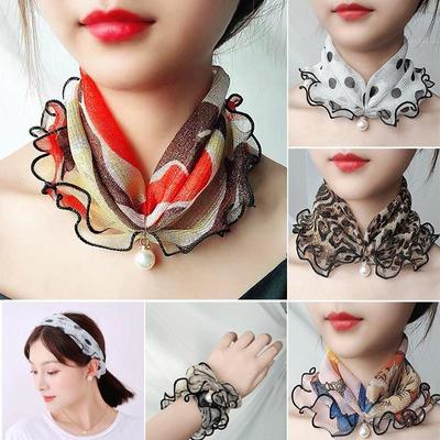 Lace Variety Scarf For Women Lady Silk Chiffon Scarf Lace Gifts Hair Variety Neck Bandana Fashion Scarves