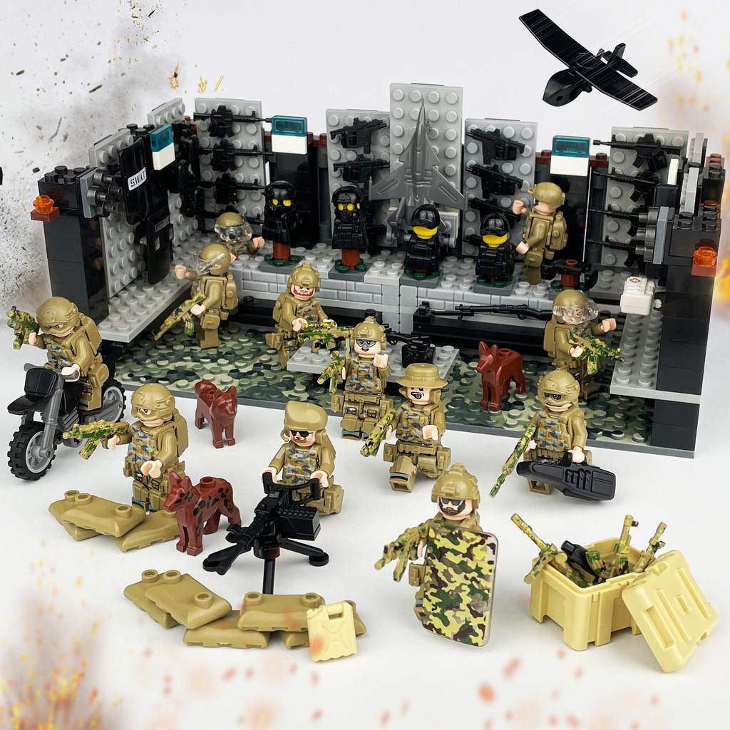 Sirius Commando 8130 Military Miniature Motorcycle Weapon Children Assembled Building Block Toy