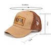 Curved Brim Mesh Trucker Hat PAPA Leather Label Casual Dad Hat Retro Trucker Cap  For Men