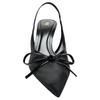 Zara Elegant Bow Decor Mesh Open Back Stiletto Heels 8.5cm Women Heels Black 12248510800