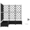 Garden Planter Set 5 Pcs Black 120 X 120 X 126 Cm Plastic