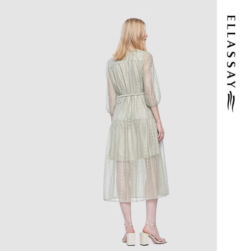 ELLASSAY Women's French Hollow Lightweight Midi Tea Dress