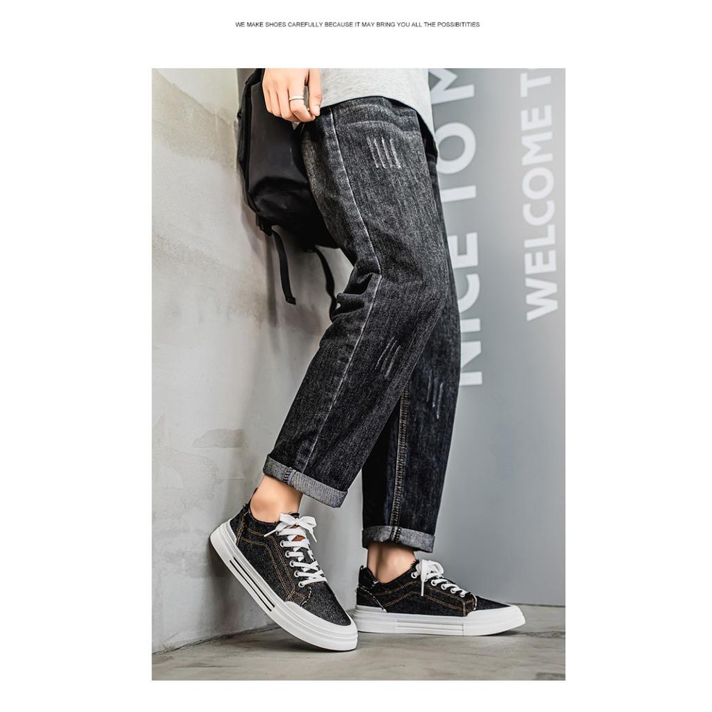 Scarpe da uomo in tela leggere e traspiranti, con suola morbida e scarpe casual da ragazzo, scarpe basse e piatte alla moda
