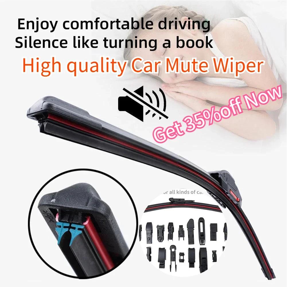 1/2PCS Car Wiper Mute Car Front Windshield Wiper Soft Double Rubber Strip Windshield Windscreen Wipers Accessory