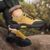 Men's Sports Shoes Flat Bottomed Lace Up Casual Work Leather Black Cowboy Boots Golf Shoes Men's 2024 New Tennis Shoes Hiking