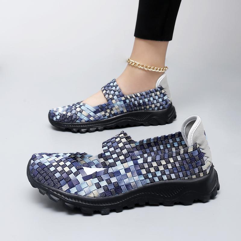 Summer Mary Jane Sandals Lady Handmade Braid Sandals Women Color Weave Girl Beach Shoes Plus Size