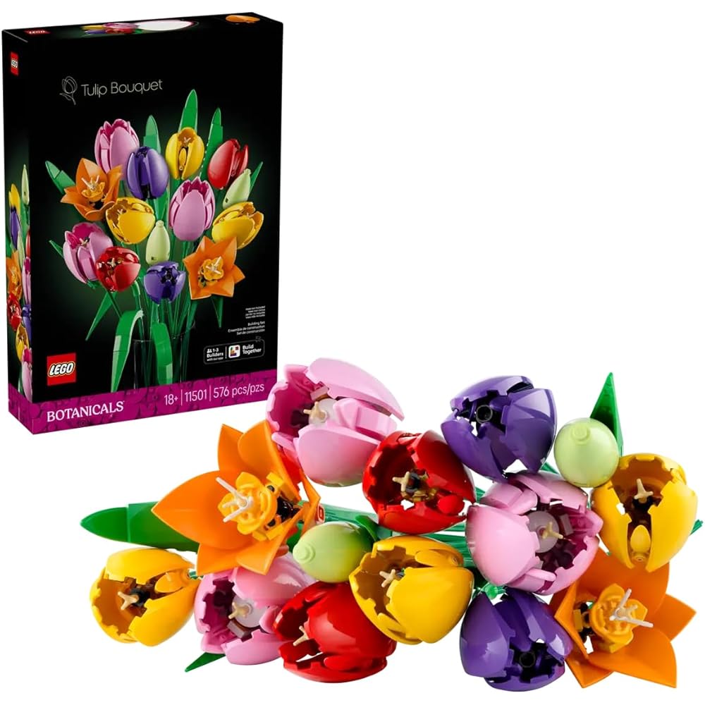 LEGO Botanical Tulip Bouquet Toy Decorative Flowers for Home Interior Gift for Men and Women 11501
