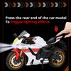 1:9 Scale R1 CBR1000 Motorcycle Model Toy Linkage Steering Foldable Tripod Motorbikes Metal Diecast Models Living Room Ornaments