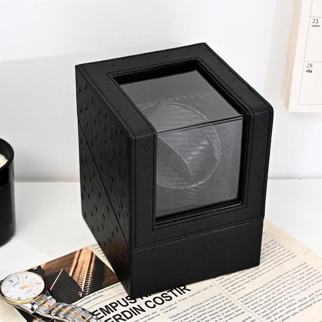 Leather Automatic Watch Winder Box with Motor Rotator