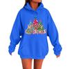 Unisex Hooded Sweatshirt With Alphabet Print Christmas Tree Design 2026 Fall Streetwear Loose Fit Long Sleeve