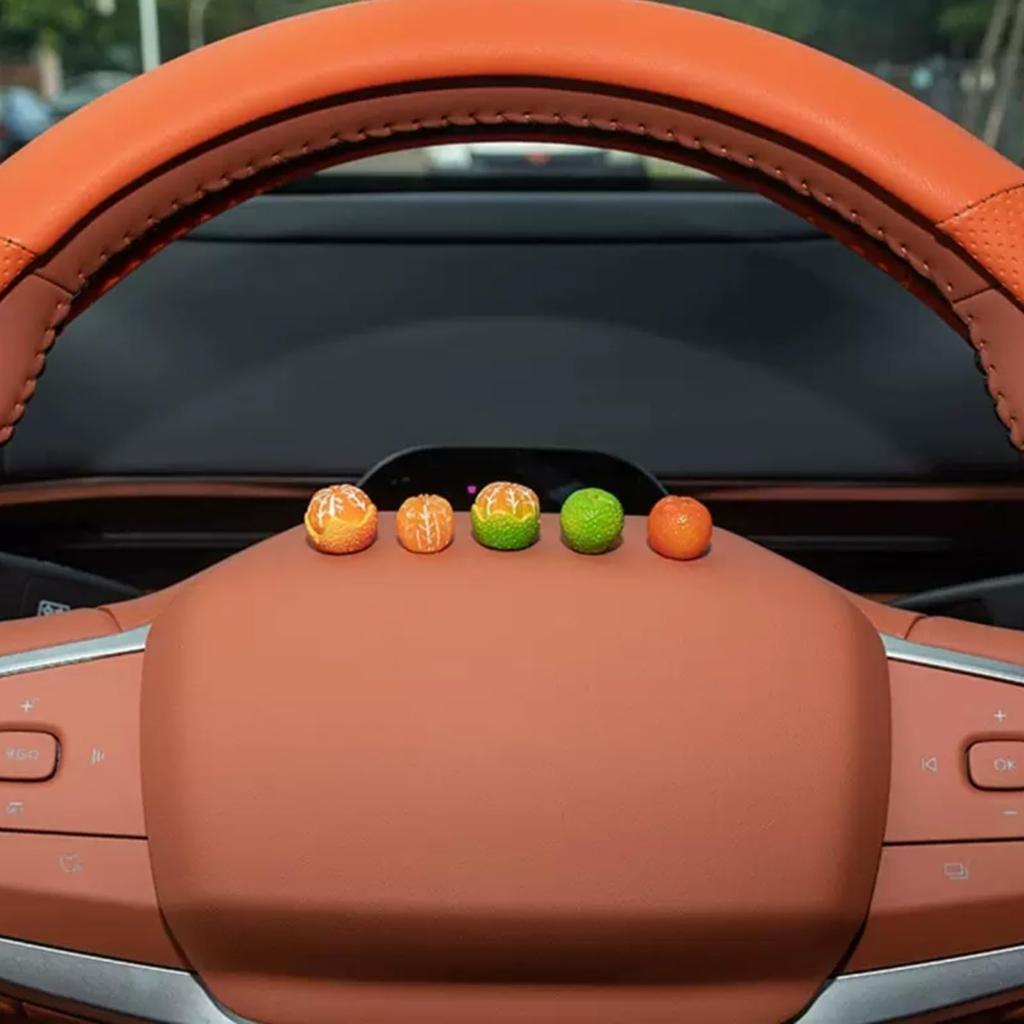 Autozubehör 5-teiliges Set Mini Orange Niedlich Auto Armaturenbrett Mittelkonsole Rückspiegel Dekoration Klebrig Exquisites Geschenk