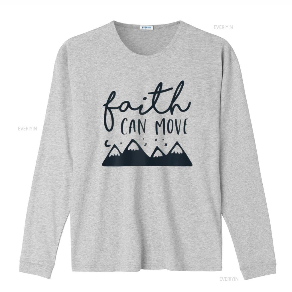 Faith Can Move Mountains Christian Spiritual Religious Quote Womens T Shirt White X Large vintage Washed Stretched homme Soft