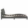 Bed Frame with LED Lights without Mattress Dark Grey 140 x 190 cm Fabric