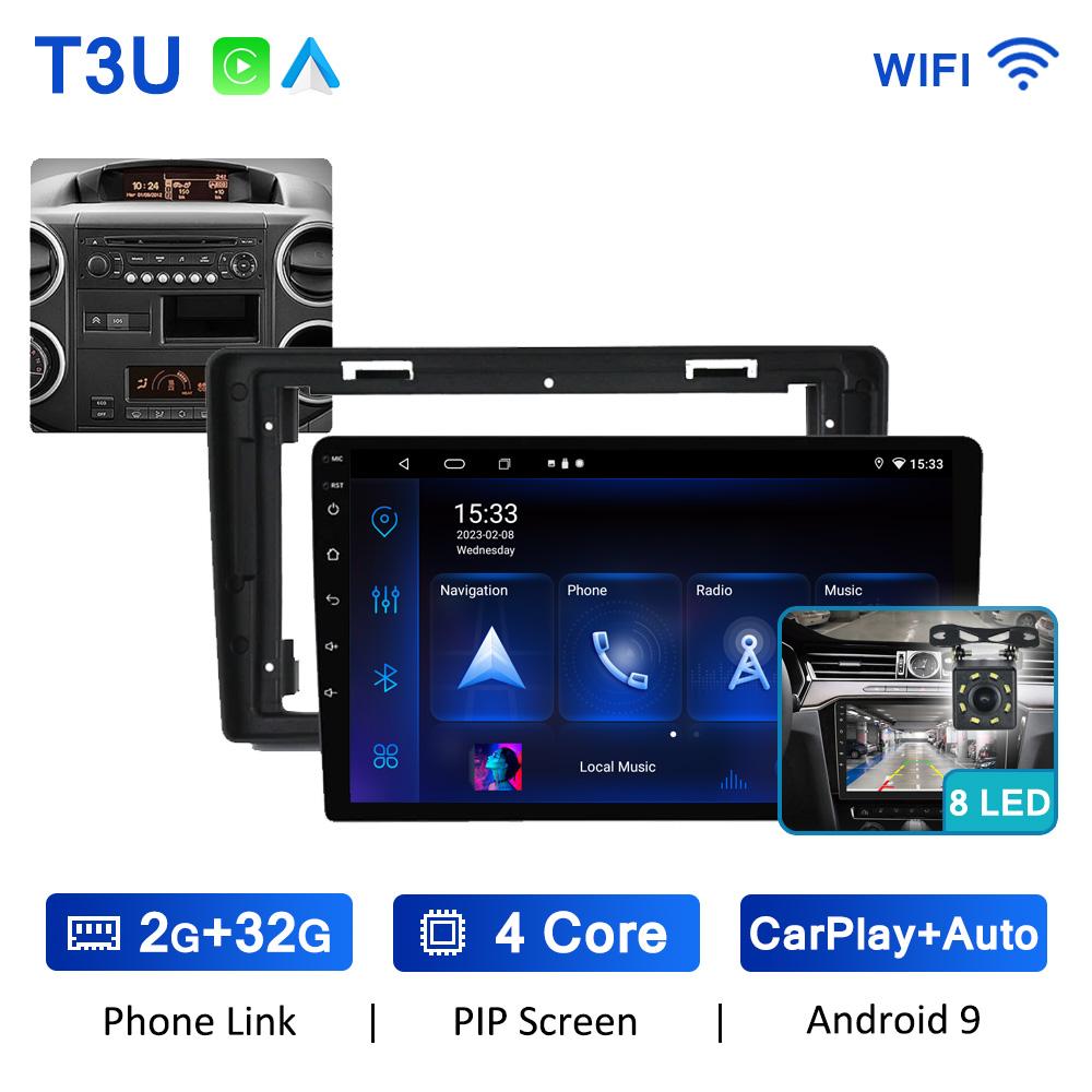 Car Radio Stereo Android 10 CarPlay For Citroen Berlingo 2 B9 Peugeot Partner 2008-2025 Multimedia Video Player GPS Autoradio HU