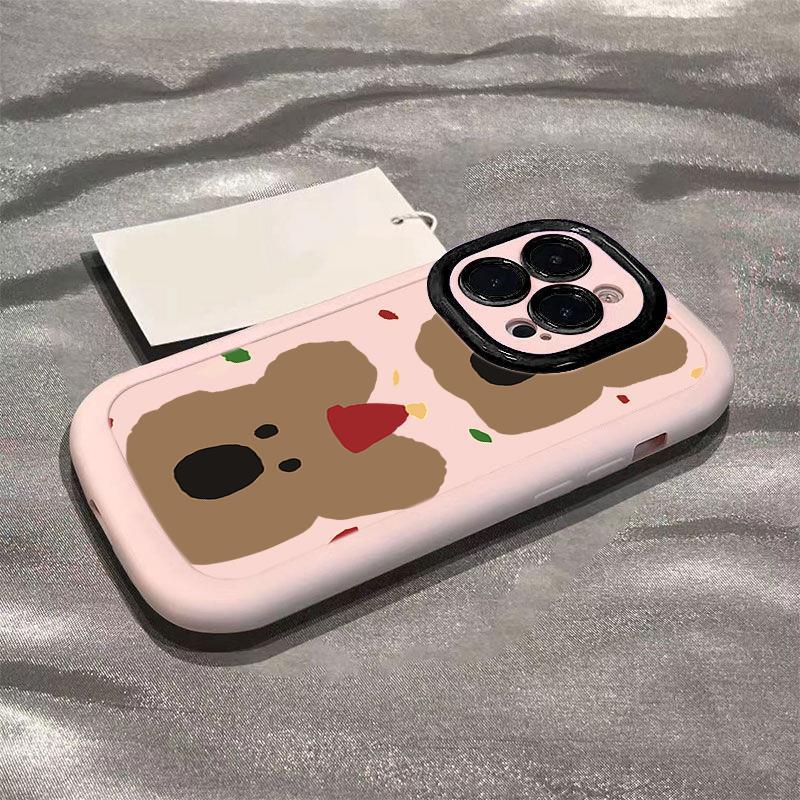 Cute Persimmon Bear Suitable for 16 Apple 15 Mobile Phone Case IPhone 14 Promax Creative Niche 13mini