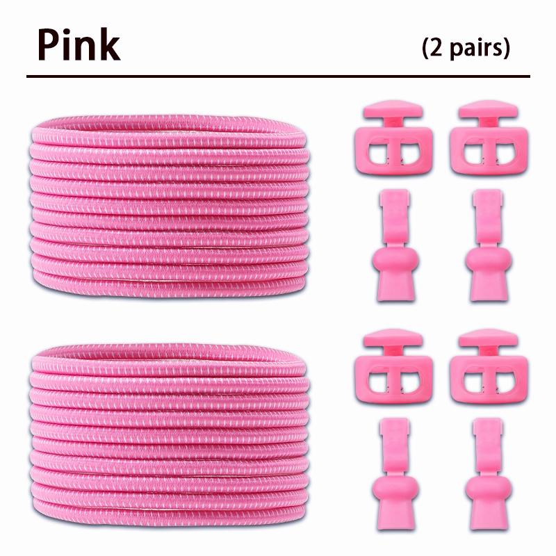 2Pair Elastic shoelaces Without Ties Lock Shoelace sneakers No Tie Shoe laces Kids Adult round Quick laces Shoe accessories
