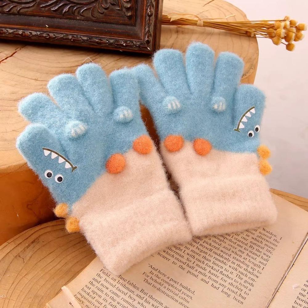 Children's Warm Tools Plush Gloves Five-finger Warm Full Cover Glove