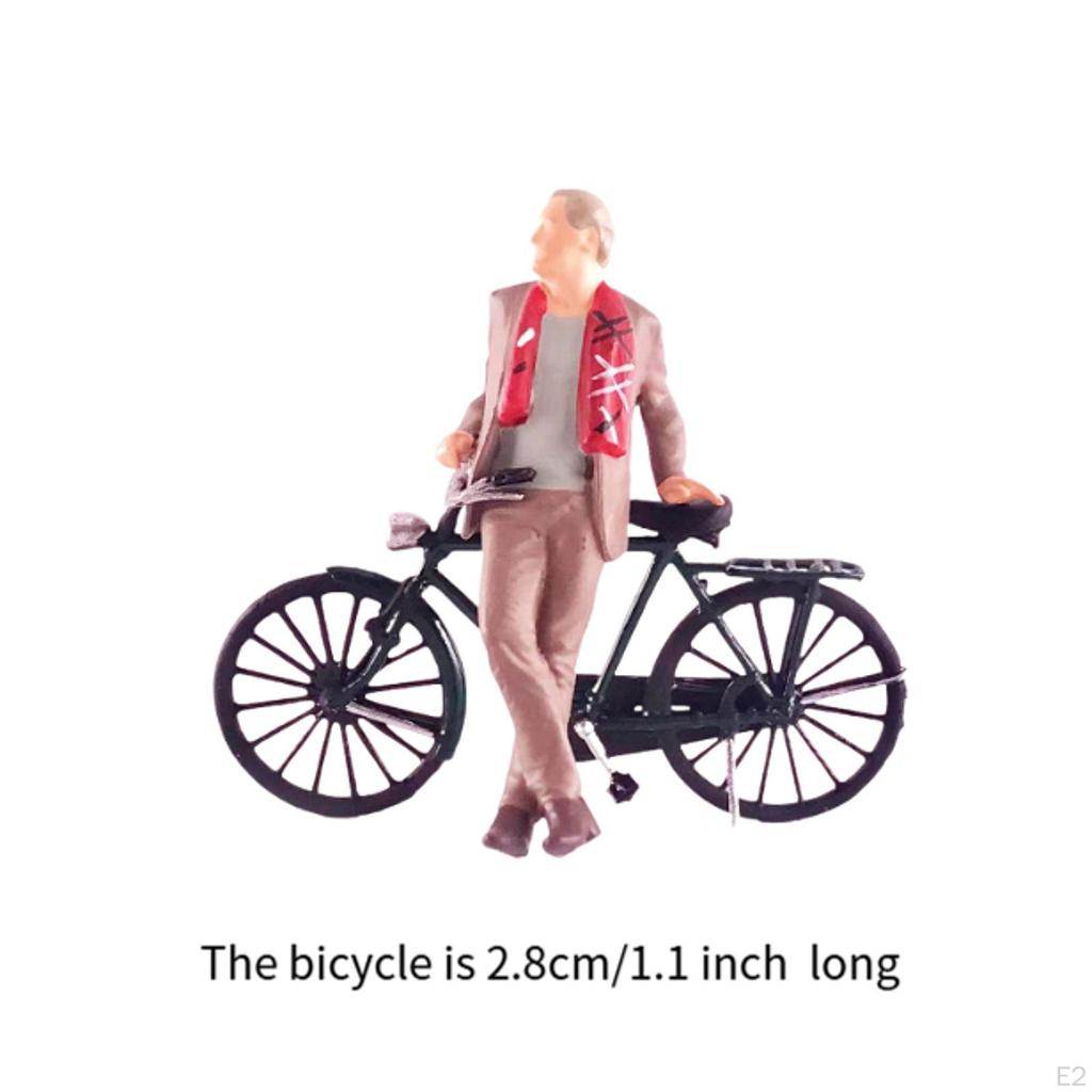 1/64 Gentleman Bike and Figure Set Models People Figures for DIY Scene Decor