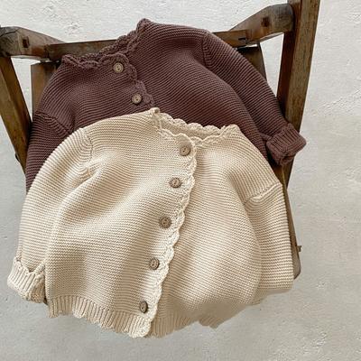 Herbst Baby Langarm Pullover Mantel Jungen Mädchen O Hals Strickjacke Jacke Infant Kleinkind Solide Vielseitig Gestrickte Kleidung