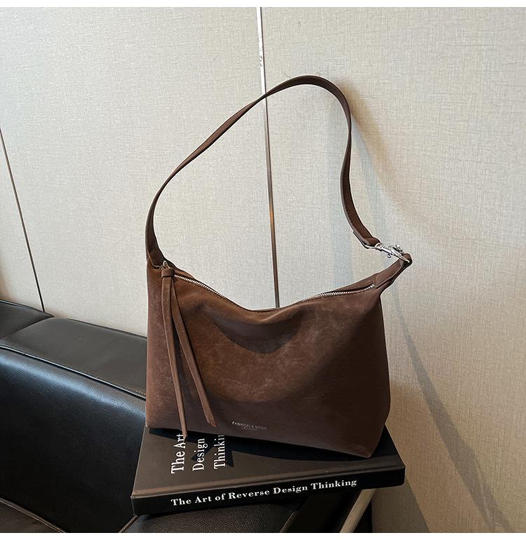 

Сумка подмышку в стиле ретро из замши в корейском стиле - Высококачественная, Вместительная, Осенняя модная женская сумочка