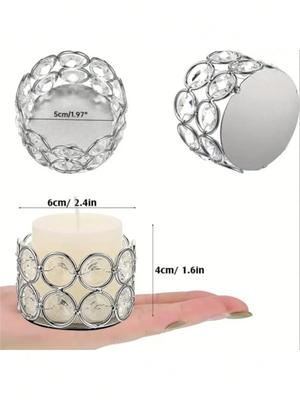 1pcs Silver Gold Crystal Tea Candle Holder for Wedding Family Gathering Center Decoration