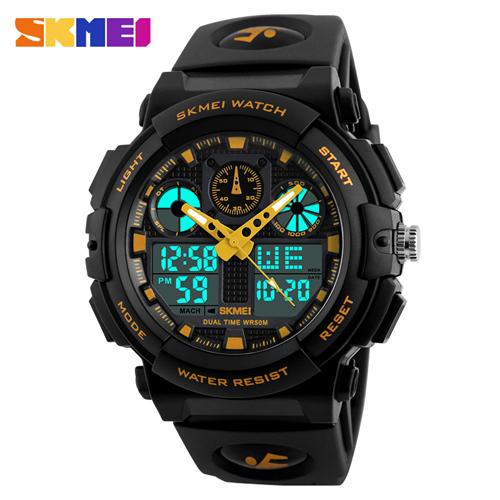 New SKMEI Men Sports Watches Dual Display Digital Quartz Watch Men Waterproof Casual Outdoor Electronic Wrist Watches