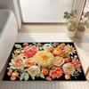 Durable Nordic Floral Floor Mat Super Absorbent Non Slip Bathroom Shower Mat Thickened Soft Printed Bath Mat Home Decor