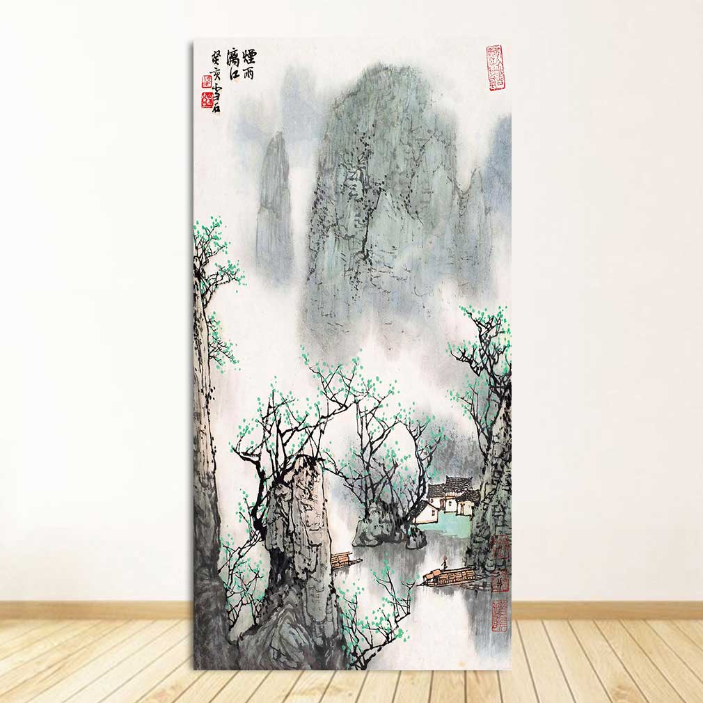Classic Chinese Ink painting Landscapes Large Size Wall Picture For Living Room Home Decor-7 Huge Size Canvas Print Painting,