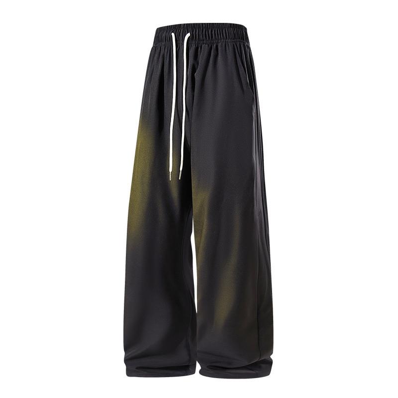 Casual Pants Men Summer Breathable Ice Silk Sports Trousers With Drawstring For Youth Activewear