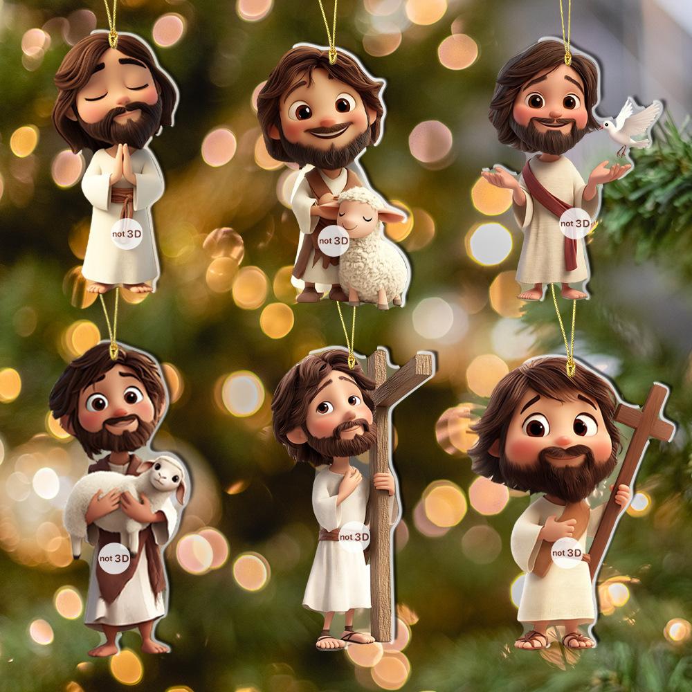 Acryl 2D flacher Rucksack Autoanhänger Anhänger Weihnachten Weihnachtsbaum Dekoration Anhänger Geschenk